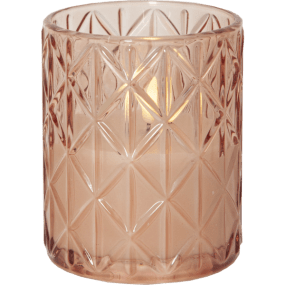 LED Kaars Flamme Romb Roze Van Star Trading - Flamme Romb is een prachtige lantaarn met een warmroze tint op het glas met een ruitvormig patroon.