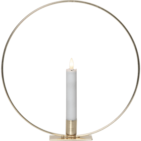 Flamme Ring Messing Van Star Trading - Tafelring van 28 cm in messing geplateerd metaal, inclusief Star Trading's fraaie antieke kaars Flamme van 15 cm.