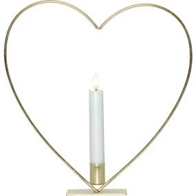 Flamme Heart Messing Van Star Trading - 28 cm kastanjebruin hart voor op tafel met Star Trading's mooie antieke kaars Flamme van 15 cm, inbegrepen.