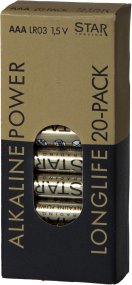 Batterij 20 Stuks AAA 1,5V Power Alkaline Goud Van Star Trading - 