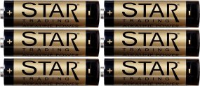 Batterij 6 Stuks AA 1,5V Power Alkaline Goud Van Star Trading - 