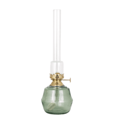 Kerosene Lamp Majken Mid Groente Van Strömshaga - Branderbuizen van helder glas en branders van messing.