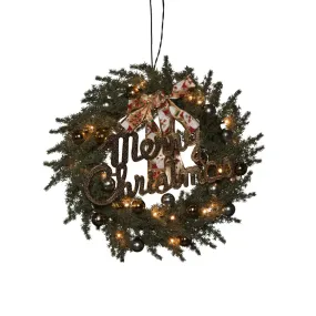 Grankrans Ø40 Groente Van Konstsmide - Perfect voor de deur of de muur - Verspreidt een warme kerstsfeer.