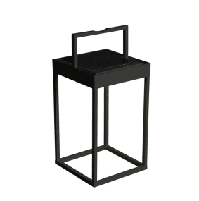 Portofino 30cm Zwart solarlamp Van Konstsmide - De lamp wordt opgeladen met het zonnepaneel op 20 uur of met de meegeleverde USB-C-kabel op 6 uur.