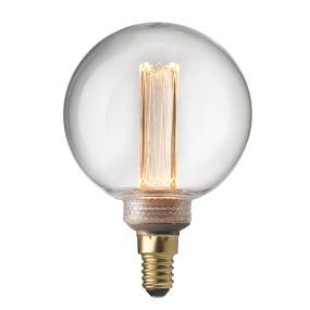 UNI-K E14 Globe 80 2,3W 1800K Van Unison - De grote filamenten geven een warm licht, de kleurtemperatuur is 1800K, wat een zeer warm licht is.