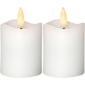 LED Stompkaars Flamme Wit Van Star Trading - 2-pack stompkaarsen met een zeer natuurlijke vlam die een warmwitte gloed verspreidt.