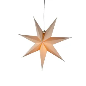 Papieren Ster Ø78 Wit Van Konstsmide - Prachtige papieren ster in klassieke witte kleur, 60 cm in diameter &ndash; Een stijlvolle kerstdecoratie met een rustieke uitstraling.