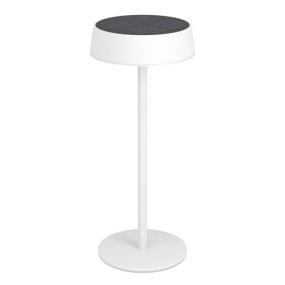 Simeri 30cm Wit solarlamp Van Eglo - De lamp laadt u eenvoudig op via het zonnepaneel of de meegeleverde USB-kabel en beschikt over een touchdimmer met drie helderheidsniveaus, waarmee u de verlichting naar wens kunt aanpassen.