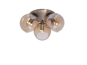 Capella Ø37 Antiek messing plafondlamp Van Cottex - Capella plafondlamp in antiek messing met drie amberkleurige glazen bollen, geeft een zacht en warm licht.