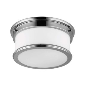 Payne Ø32 Chroom badkamerlamp Van Elstead Lighting - Gemaakt van staal en opaalglas, met details in een gepolijste chromen afwerking die een verfijnde en unieke uitstraling geven.