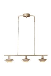 Epsilon 86cm Beige hanglamp Van Aneta Lighting - EPSILON is de klassieke plafondlamp die met zijn drie kleinere kappen een modernere stijl heeft gekregen.