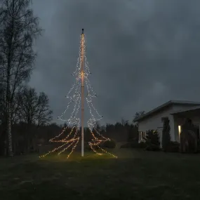 Verlichting Voor Vlaggenmast amber 13m Zwart Van Konstsmide - Vlaggenmastlus met 5 lussen en 136 amberkleurige LED-lampjes in een elegante sparvorm.
