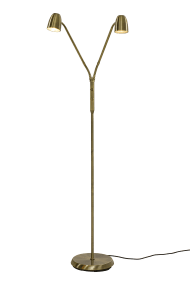 Sandnes 2 Antiek messing vloerlamp Van Aneta Lighting - Wordt geleverd met een 2 meter lang snoer en stekker.