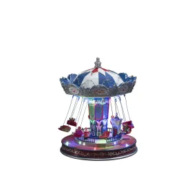 Mechanische Kerstdecoratie Met Carrousel 27cm Veelkleurig Van Konstsmide - Laat de magie van Kerstmis los met deze mechanische kerstversiering in de vorm van een kleurrijke draaimolen!