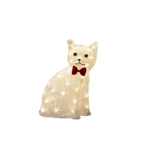 Zittende Kat Van Acryl Duidelijk Van Konstsmide - Charmant en speels &ndash; Deze zittende kat van acryl verspreidt warmte met zijn 40 warmwitte LED-lampjes.