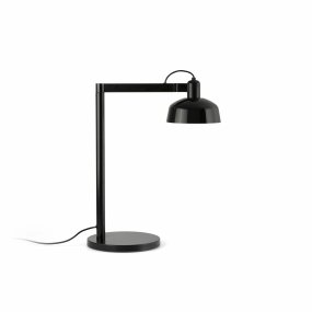 Tatawin 58cm Zwart bureaulamp Van Faro Barcelona - Tatawin is een tafellamp met een zwarte structuur en een zwarte metalen kap die gericht, gefocust licht geeft.