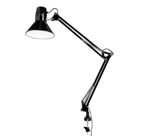 Venla Zwart klemlamp Van Airam - Klassieke en tijdloze bureaulamp en binnenverlichting.
