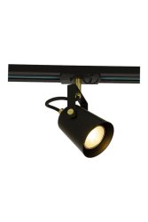 Metz spot Zwart Van Aneta Lighting - Het matte zwarte oppervlak en de messing details zorgen voor een verfijnde en moderne uitstraling.