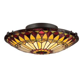 West End Ø42 Veelkleurig Van Elstead Lighting - Het scherm wordt met de hand geassembleerd met behulp van de traditionele koperfolietechniek, waardoor een authentiek en hoogwaardig ontwerp wordt gegarandeerd.