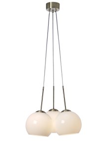 Salle Ø45 Antiek messing hanglamp Van Cottex - Elke glazen koepel heeft een diameter van 23 cm, wat de lamp een zachte en elegante uitstraling geeft.