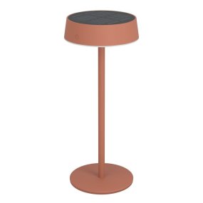 Simeri 30cm ROOD solarlamp Van Eglo - De lamp laadt u eenvoudig op via het zonnepaneel of de meegeleverde USB-kabel en beschikt over een touchdimmer met drie helderheidsniveaus, waarmee u de verlichting naar wens kunt aanpassen.