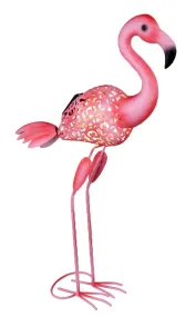 Flamingo Roze solarlamp Van Globo Lighting - Lys upp tr&auml;dg&aring;rden med en charmig flamingo i solcellsbelysning!