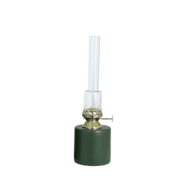 Kerosene Lamp Straight small Groente Van Strömshaga - Prachtige petroleumlamp van groen gelakt hout met een brander van helder glas en een brander van messing.