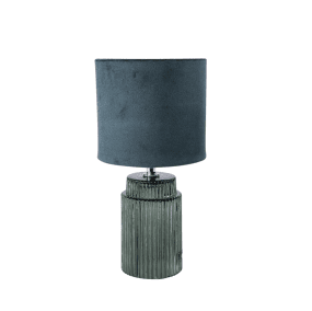 Johanna 28cm Groente tafellamp Van Pixie Design - De Johanna tafellamp heeft een prachtige combinatie van glas en textiel, wat een elegante en verfijnde uitstraling geeft.