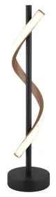 Watkins 50cm Zwart tafellamp Van Globo Lighting - Sk&auml;rmen i aluminium med tr&auml;look och opal plast ger en mjuk och j&auml;mn ljusspridning f&ouml;r en behaglig atmosf&auml;r.