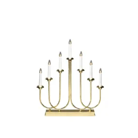 Candelabra 7 Lights Messing Van Konstsmide - Cre&euml;er een luxueuze en uitnodigende kerstsfeer met deze stijlvolle Adventkandelaar met een messing afwerking.