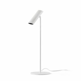Leo 48cm Wit bureaulamp Van Faro Barcelona - Leo is een witte tafellamp met ge&iuml;ntegreerde led die veelzijdigheid combineert met modern design.