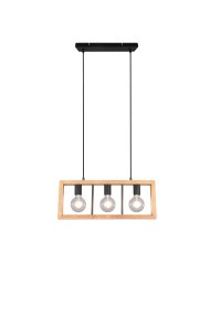 Agra 60cm Hout hanglamp Van Trio Lighting - 