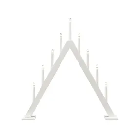 Candelabra 9 Lights Wit Van Konstsmide - Cre&euml;er een stijlvolle en moderne kerstsfeer met deze elegante adventkandelaar van wit gelakt hout.