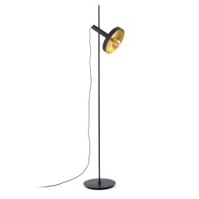 Whizz Zwart vloerlamp Van Faro Barcelona - Whizz is een exclusieve staande lamp, ontworpen door Christoph Friedrich Wagner, die moderne materiaalkeuzes combineert met een tijdloze vorm.