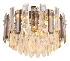 Orgina Ø40 Rookkleurig plafondlamp Van Globo Lighting - Plafonden Orgina tillf&ouml;r rummet en lyxig k&auml;nsla med gnistrande kristaller och r&ouml;kf&auml;rgade glasstavar.