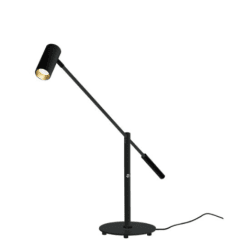 Concord 58cm Zwart bureaulamp Van Aneta Lighting - Zowel de lampenkop als de arm zijn verstelbaar, zodat u het licht eenvoudig kunt richten waar u maar wilt.