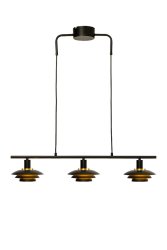 Epsilon 86cm Zwart hanglamp Van Aneta Lighting - EPSILON is de klassieke plafondlamp die met zijn drie kleinere kappen een modernere stijl heeft gekregen.