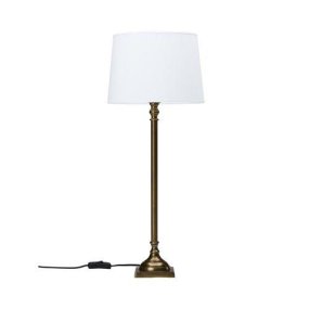 Margot 63cm Antiek messing tafellamp Van PR Home - 1,6 m zwart kunststof snoer met aan/uit-schakelaar.