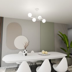 Bior 80cm Wit plafondlamp Van Emibig Lighting - Bior is een stijlvolle plafondlamp met een minimalistisch design die in de meeste huizen past.