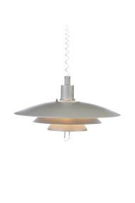 Kirkenes Ø48 Grijs hanglamp Van Markslöjd - De grijze metalen kap en chromen details geven de lamp een tijdloze uitstraling.