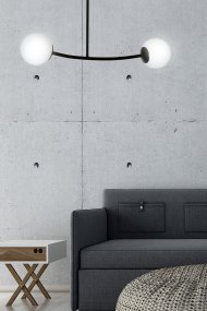 Halldor 80cm Zwart plafondlamp Van Emibig Lighting - Het komt vooral mooi tot zijn recht in de woonkamer of hal, waar het een unieke en uitnodigende sfeer cre&euml;ert.