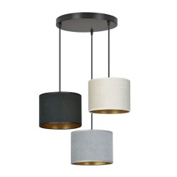 Hilde 50cm Veelkleurig hanglamp Van Emibig Lighting - De drie tinten zijn gemaakt van duurzaam materiaal met een fluweelzachte textuur en een gouden kern.