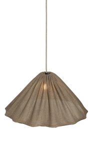 Fuji Lampenkap Excl. Ophanging Ø58 Bruin hanglamp Van Alde & Lind - De kaki/bruine stof met het lichtgrijze, gestructureerde oppervlak geeft de lampenkap bovendien een prachtige gloed als een traan.