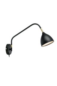 Valencia 45cm Zwart wandlamp Van Markslöjd - Valencia is een stijlvolle wandlamp die perfect is als leeslamp bij de bank of het bed.