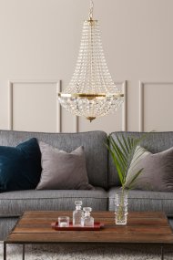 Gränsö Ø40 Messing kristal Van Markslöjd - Klassieke rand&ouml; in geborsteld messing met prachtige kristallen is een tijdloze plafondlamp die een elegante uitstraling geeft aan elke kamer.