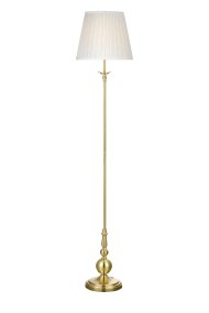 Imperia Messing vloerlamp Van Markslöjd - Imperia is een elegante staande lamp in een klassiek design met een stijlvolle messing voet en een prachtige witte stoffen kap.