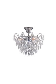 Sofiero Ø36 Chroom kristal Van Markslöjd - Een prachtige kristallen plafondlamp in chroom met decoratieve, heldere prisma&#39;s in verschillende vormen.