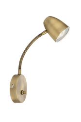 Sandnes Antiquiteit leeslamp Van Aneta Lighting - Dankzij het flexibele scharnier is de lamp eenvoudig in beide richtingen te verstellen en dankzij de dimmer is de helderheid aan te passen.