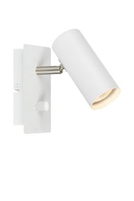 Barcelona Wit leeslamp Van Markslöjd - De lamp is verkrijgbaar in de kleuren staal, zwart en wit.