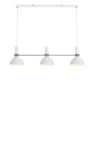 Larry 100cm Staal hanglamp Van Markslöjd - De Larry plafondlamp met drie kappen is een klassieker in een moderne uitvoering, perfect voor de keukentafel of het kookeiland.